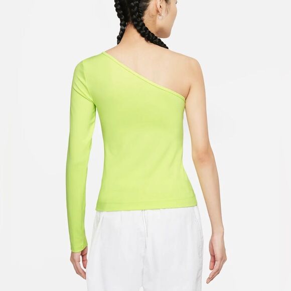 Nike Sportswear Asymmetrical One Shoulder Top Light Lemon Twist Women’s Size XS - Picture 3 of 9
